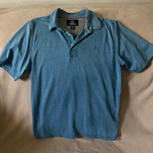 Volcom Classic Blue Polo Shirt - Picture 1 of 3
